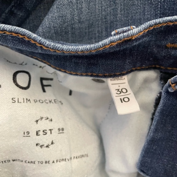 Ann Taylor LOFT Women's Skinny Ankle Jeans Size 10 30 Blue Distressed Stretchy - Picture 5 of 6